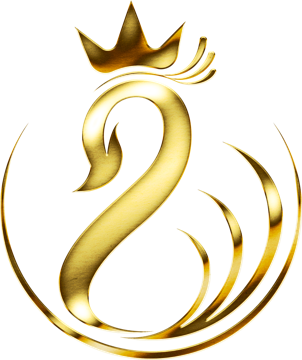 CHIQUE AESTHETIC by May Nguyen logo, gold swan with crown