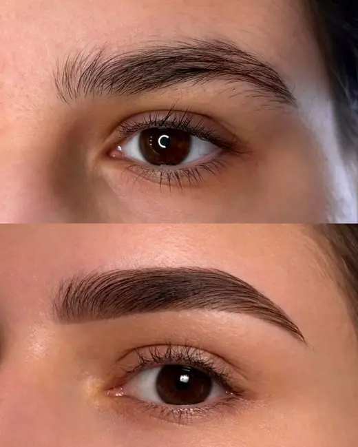 Brow Tint & Shaping before and after