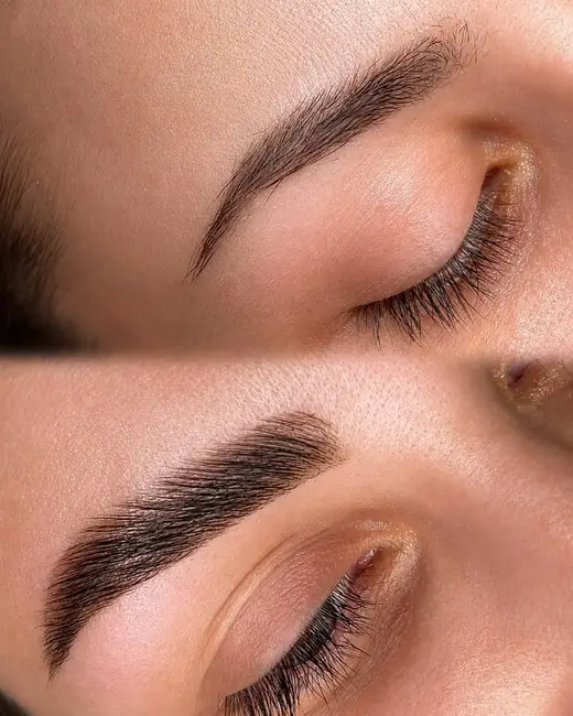 Brow Tint & Shaping before and after