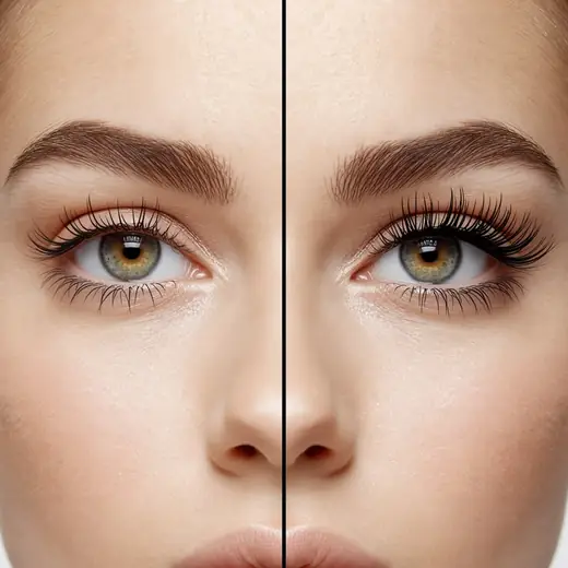 Lash Extensions before and after